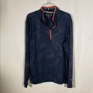 WALTER HAGEN MENS NAVY BLUE ATHLETIC QUARTER ZIP PULLOVER XL